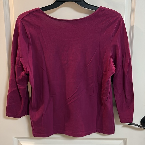 RUBY RD. Petite Women’s Jeweled 3/4 Length Blouse - Picture 3 of 7